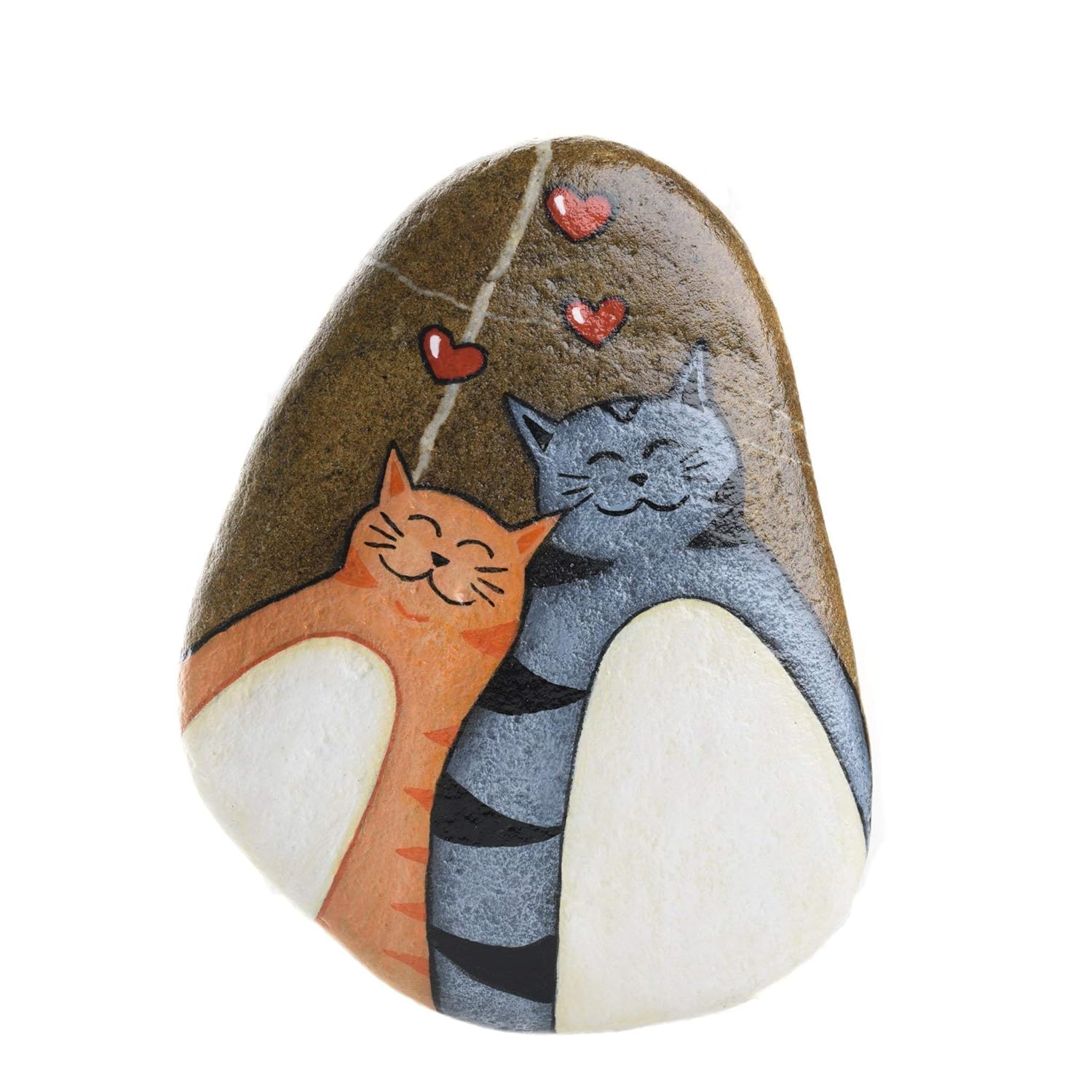 Pierre Peinte A La Main A Accrocher Avec Des Chats Ornements Produits Handmade Estiloss Com