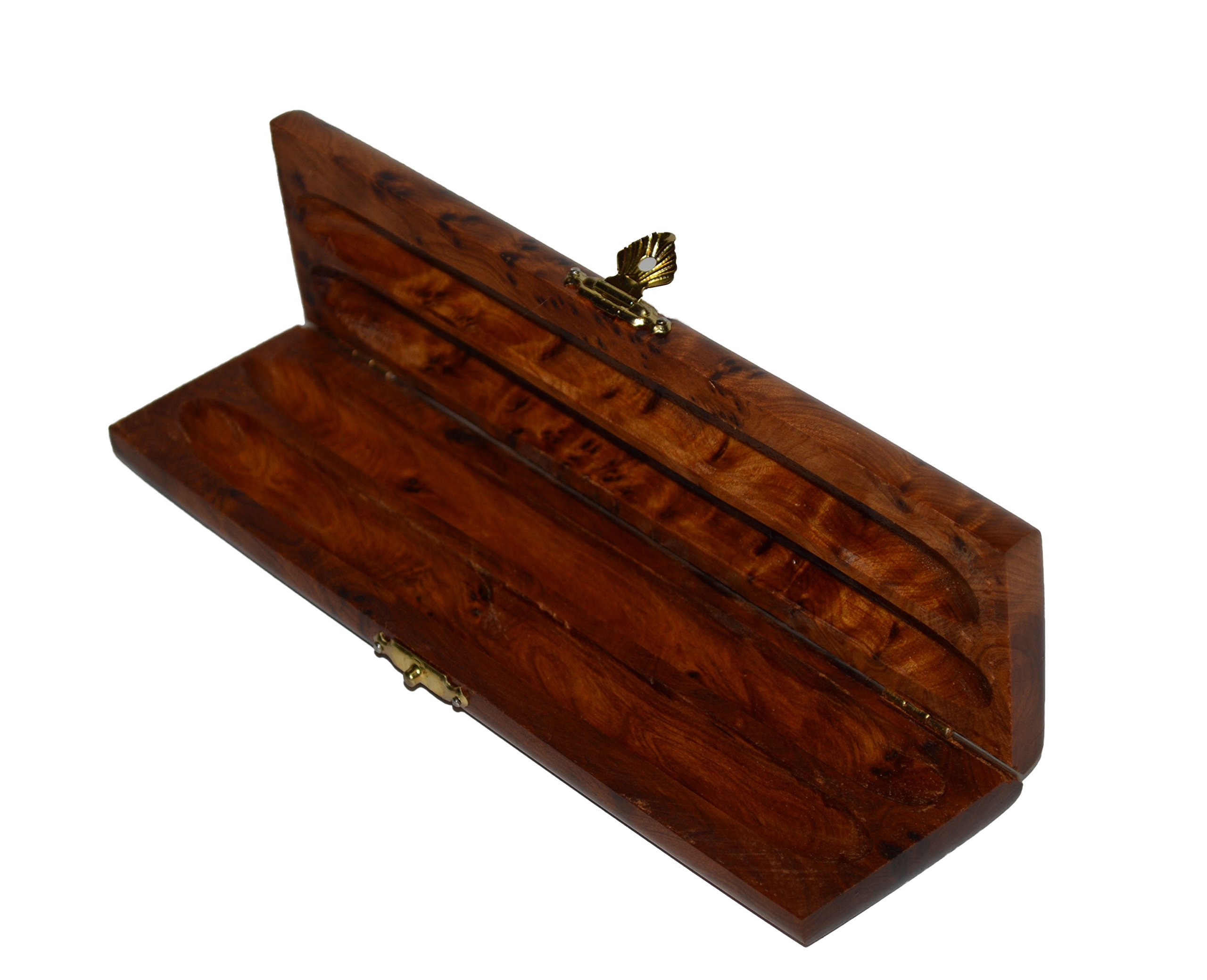 Thuya Wood Moroccan Handcrafted Double Double Pen Box With Closure