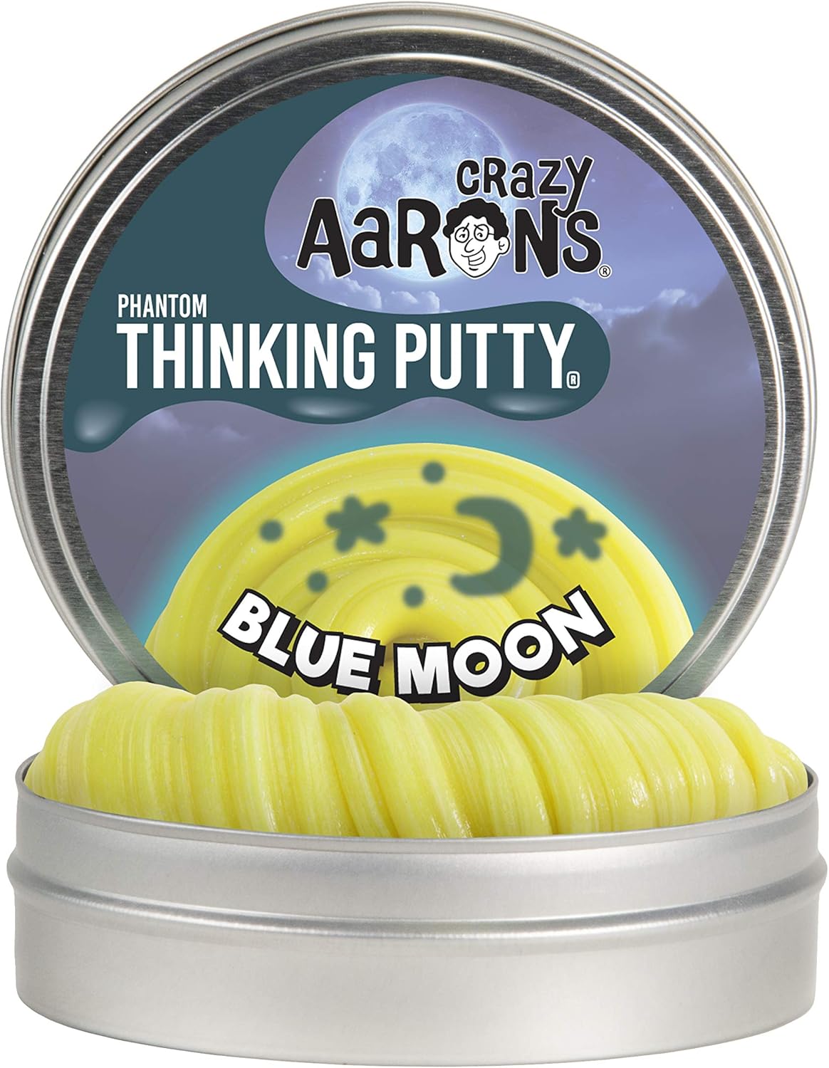 Crazy Aaron's Thinking Putty 4” Tin (3.2 oz) Blue Moon