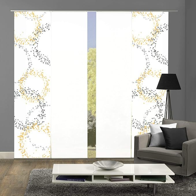 wohnfuehlidee 4er-Set Schiebegardine Adina, Blickdicht, Höhe 245 cm, gelb