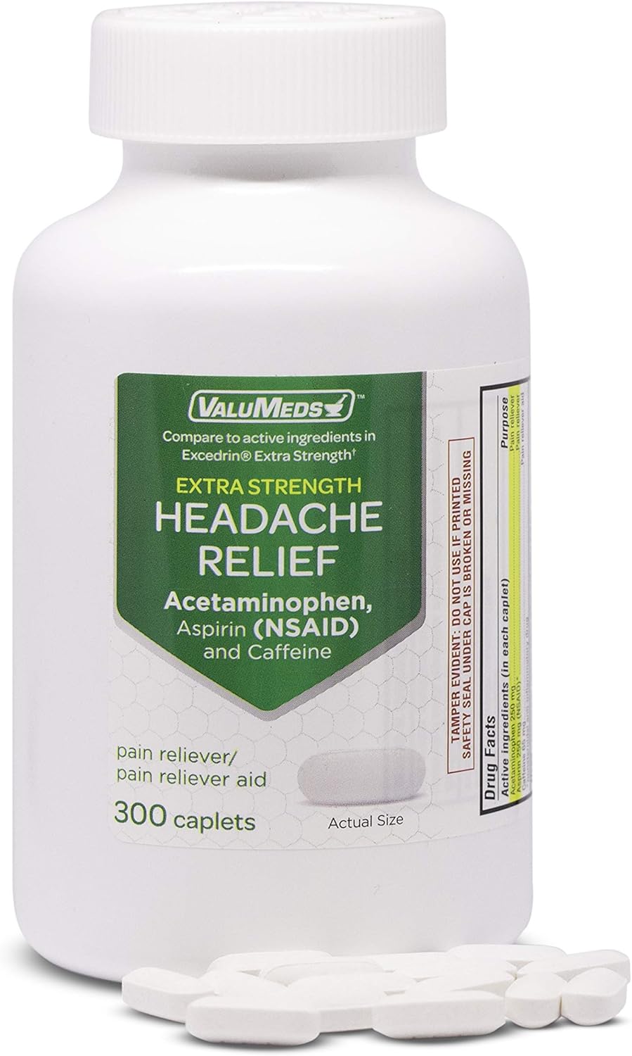 ValuMeds Extra Strength Headache Relief Caplets (300-Count) | Nonsteroidal Anti-Inflammatory Pain Reliever | Arthritis, Muscles, Joints: Health & Personal Care