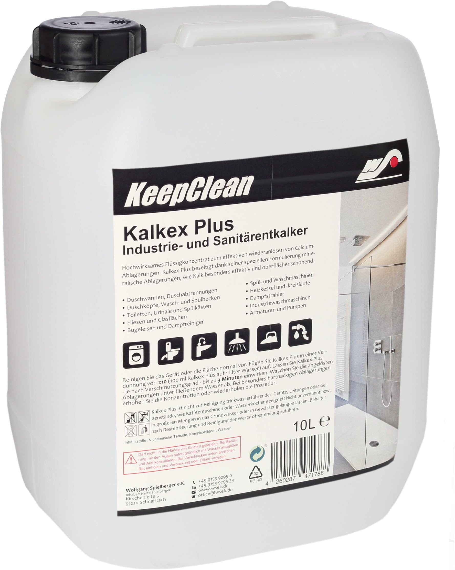 KeepClean Kalkex Plus - Softening Agent for sanitary and industrial use - 10 L