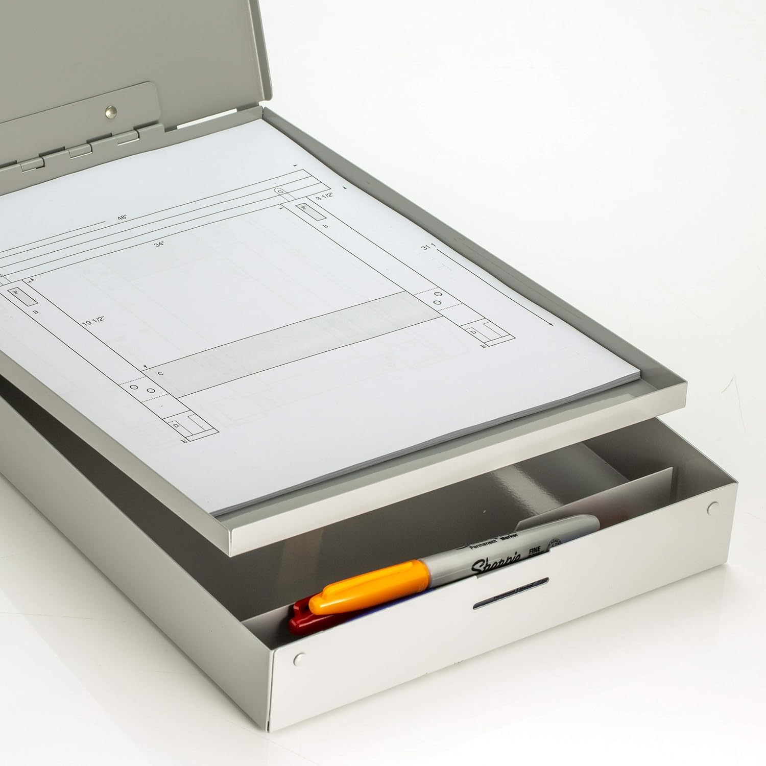 Officemate Double Storage Aluminum Form Holder, Fits Forms 8.5 x 12-Inches, Silver (83207) : Clipboard : Office Products
