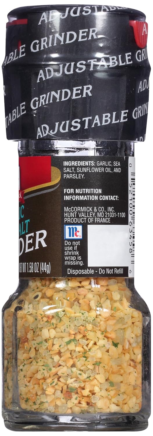 McCormick Garlic Seasoned Salt Grinder, 1.58 oz: Prime Pantry