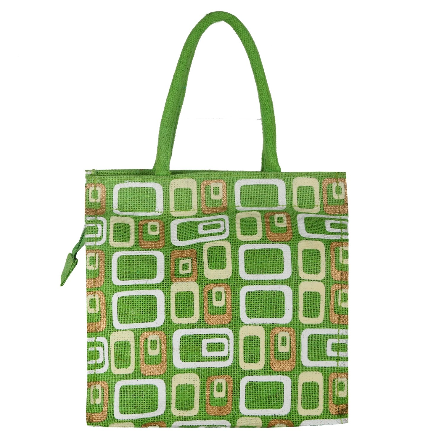 ecotara glaze jute lime green lunch bag