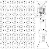 100 Pieces Double Sided Sign Clip, Clear Retail Merchandising Signs Display Tags, Plastic Sign Holder Rotatable Pop Clip-on Promotion Clips Stand for Label, Basket, Business Cards