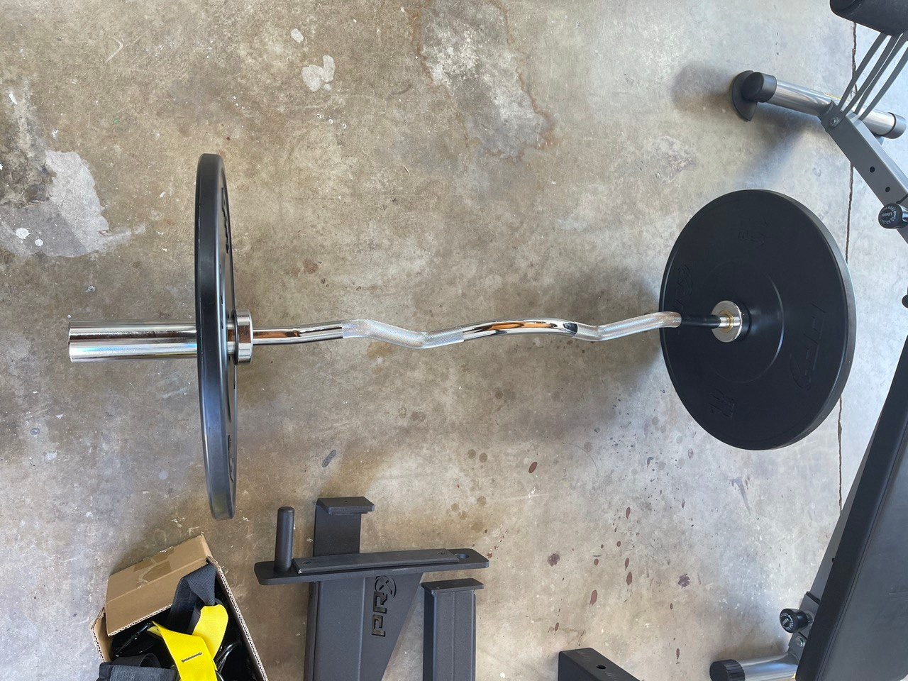 Everyday Essentials Olympic Super Curl Barbell Curl Bar, 48 inch