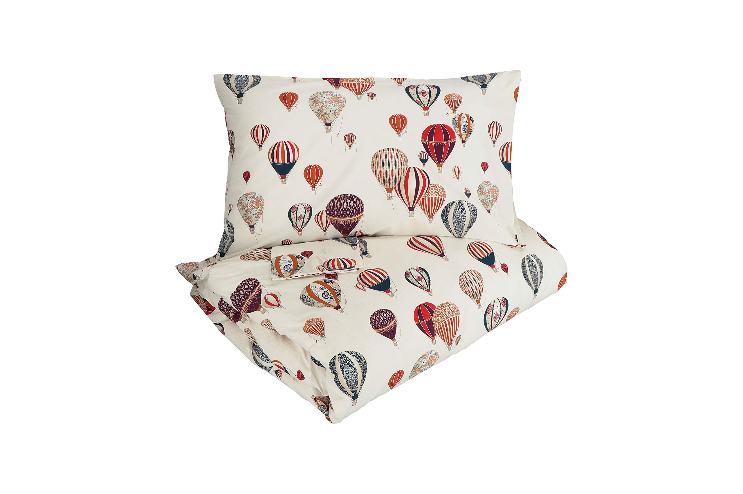 Gabel Duvet Cover Set, Cotton, White, Double (Duvet Cover 250 x 205 cm, Pillowcases 50 x 80 cm)