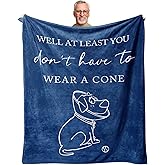Peliny Chrid Get Well Gifts for Women/Men Blanket Blue 60"X50", Get Well Soon/Feel Better/Surgery Recovery/Cheer Up Gifts for Women, at Least You Dont Have to Wear A Cone Throw Blankets