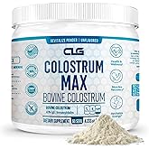 CLG Colostrum Max Powder 120g (60 Servings) Grass-Fed Bovine Supplement for Gut Health, Immune Support, Hair Growth, Skin Health, High IgG, Bioavailable & Gluten-Free, Unflavored, Easy to Mix