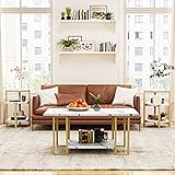 AWQM Faux Marble Table Set, Coffee Table & 2 Side