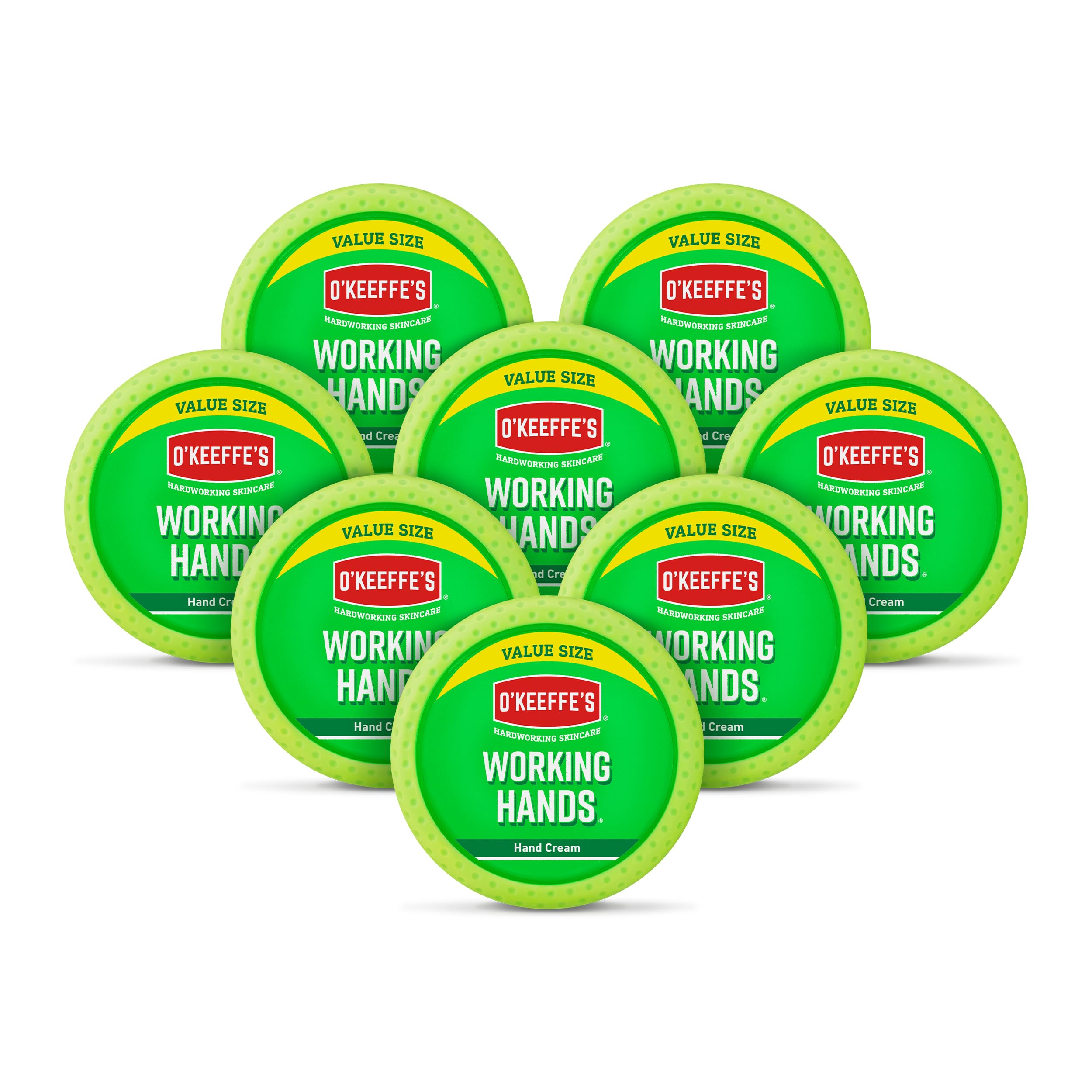 O'Keeffe's Working Hands Value Size Jar 193g (8 Pack) - Hand Cream for Extremely Dry, Cracked Hands | Instantly Boosts Moisture Levels, Creates a Protective Layer & Prevents Moisture Loss