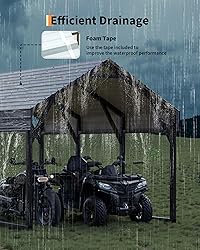 GarveeLife 12x13 FT Metal Carport Shed, Reinforced