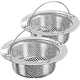 MR.SIGA Kitchen Sink Strainer, Stainless Steel Sink Drain Strainer, Dishwasher Safe, 2 Pack