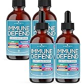 8-in-1 Immune Support Liquid Drops – Elderberry, Turmeric Curcumin, Echinacea, Ginger, Vitamins C & D3, Zinc & B6 – Fast-Absorbing Immune & Antioxidant Support – Vegan, Non-GMO – 8 oz