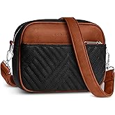 Vantamo Premium Quilted Crossbody Bags for Women with Anti-Pickpocket Clip, Vegan Leather Handbags, Travel Purses for Women