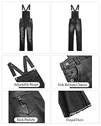 luvamia Women's Casual Distressed Adjustable Denim