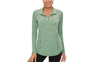 LURANEE Womens UPF 50+ Long Sleeve 1/4 Zip Pullover Athletic Hiking Running Workout Tops