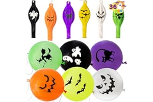 JOYIN 36 Pieces Halloween Punch Balloons for Kids Game Birthday Party Favor Supplies Decorations, Trick or Treat Toys, School Classroom Game Goodie Bags Stuffers