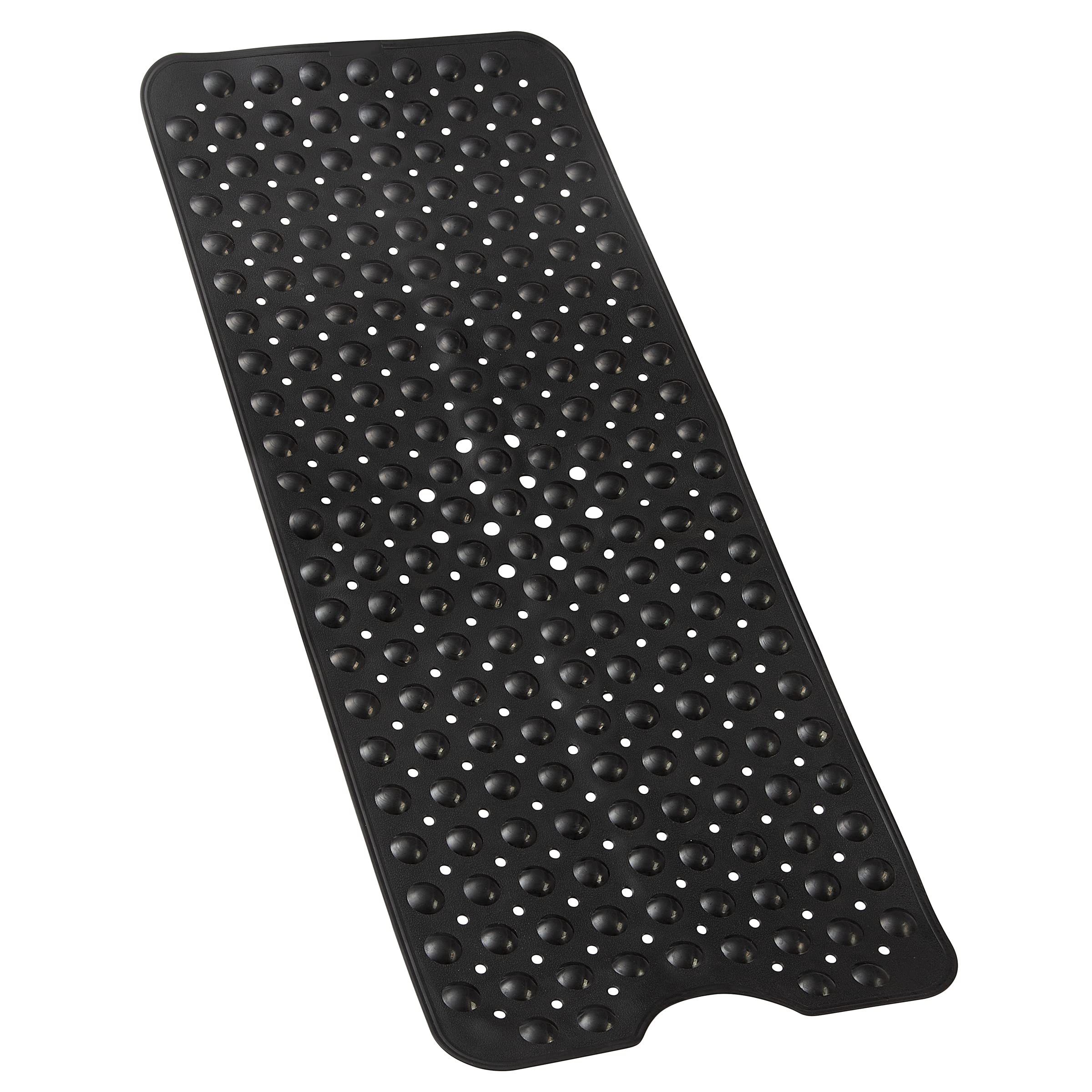 Bathtub Mat Non Slip – 100 x 40 CM Bath Mat – Easy Clean Shower Mats – Sturdy Suction Cup Attaching – Comfortable for Feet – Draining Holes – Modern Design (Black)