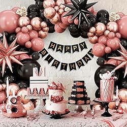 Dusty Pink and Black Balloon Arch,Balloon Garland