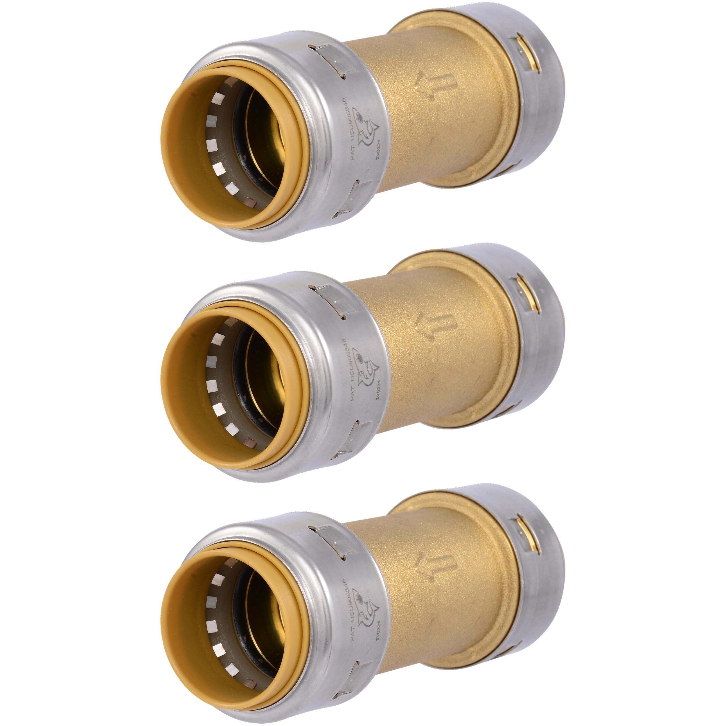 SharkBite Max 1 Inch Check Valve, Pack of 3, Push to Connect Brass Plumbing Fitting, PEX Pipe, Copper, CPVC, PE-RT, HDPE, UR2020