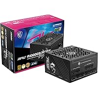 MSI MPG A1000GS PCIE5, Fully Modular Gaming 1000W Power Supply, 80+ Gold, Dual 12V-2x6 Cables, Server-Grade, ATX 3.1 & PCIe 5