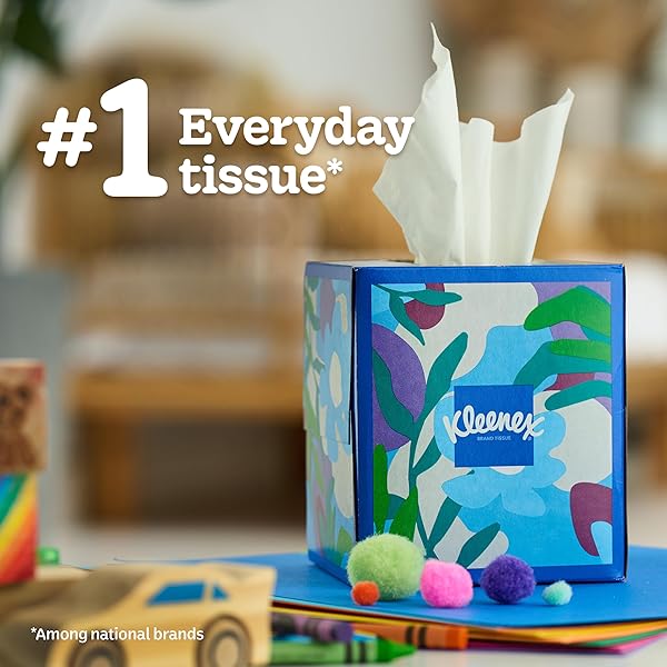KLEENEX TRUSTED CARE FACIAL TISSUES, 4 CUBE BOXES, 70 TISSUES PER BOX, 2-PLY (280 TOTAL), PACKAGING MAY VARY