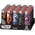 BIC Maxi Pocket Lighter, Special Edition Spooky Collection, Assorted Unique Lighter Designs, 50 Count Tray of Lighters