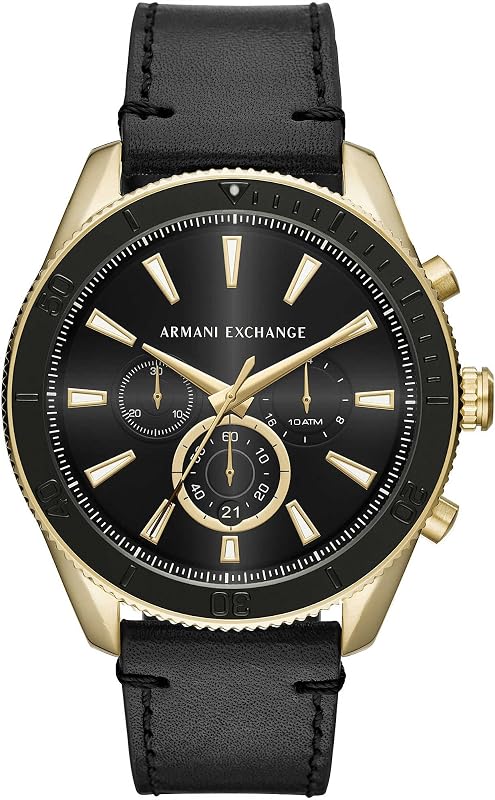 Herren Armbanduhr Analog Quarz Leder AX1818