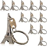 Junkin Eiffel Tower Keychain Paris Souvenirs from France | Eiffel Tower Keyring Bulk, Retro Decorations, Paris Party Favors for French Theme Party Supplies Gift