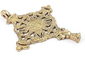 Brass Ethiopian Coptic Cross Pendant, African Abyssinian Design, Orthodox Christian Pendant for Jewelry, The Bead Chest
