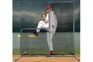 Doubleriver L Screen Baseball for Batting Cage Portable L Screen Baseball Pitching Screen 7X7FT L Screen Heavy Duty Baseball Softball Pitching Screen for Backyard