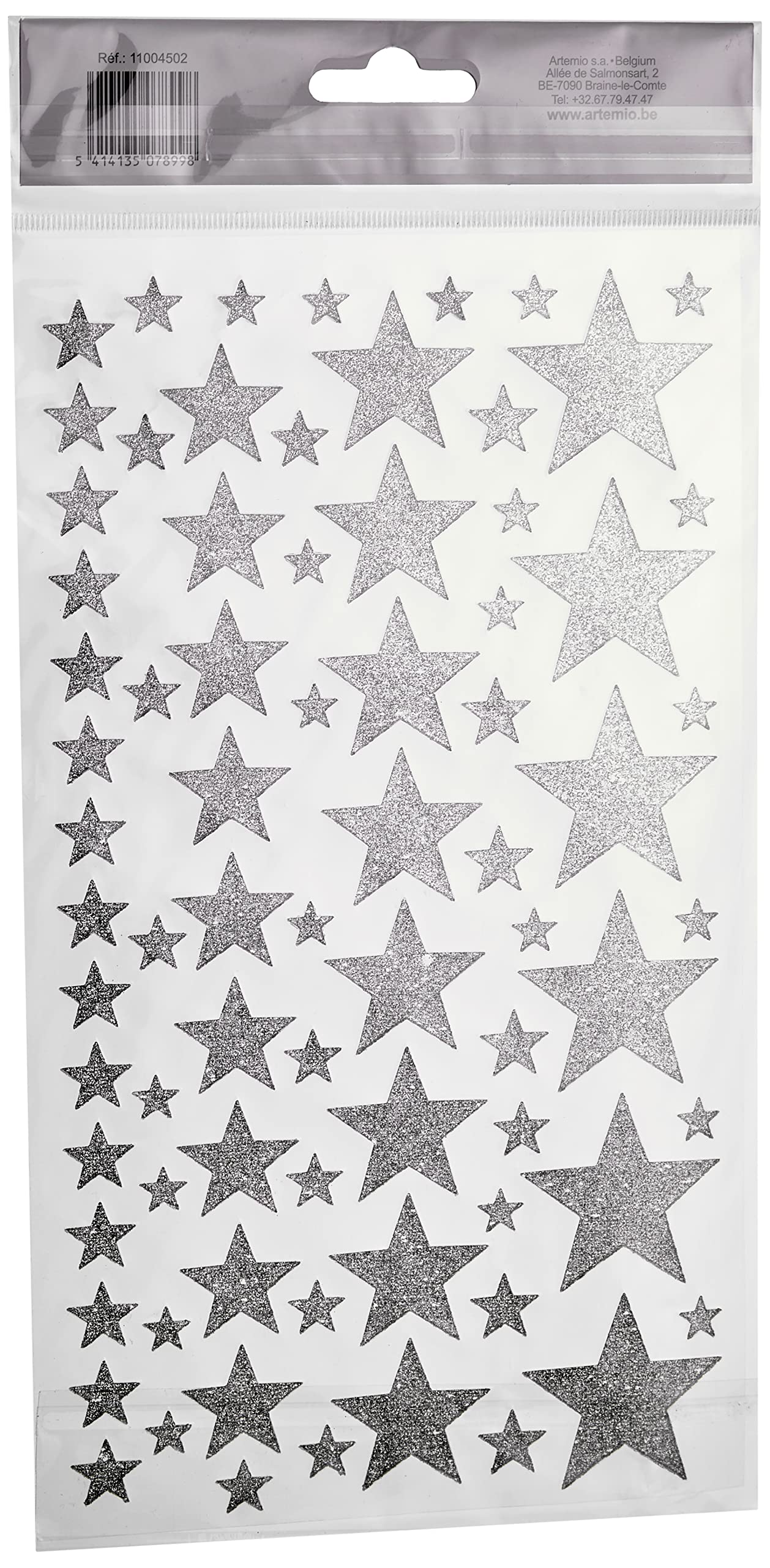 Artemio 11004502 Star Stickers Paper 14 x 25 cm Silver