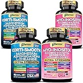 Parrox Cortisol & Myo-Inositol Supplement Bundle, Soothe & Smooth Bundle, Cortisol Balance, GABA, Magnesium, Ashwagandha, L-Theanine, D-Chiro Inositol, Folate, Berberine, Chasteberry, Zinc (2 Pack)