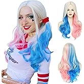 TIXBABY Harley Quinn Wigs for Women Cosplay Wigs Halloween Party Show Daily use Wig synthetic fibers Women Suicide Squad Harley Quinn Wig