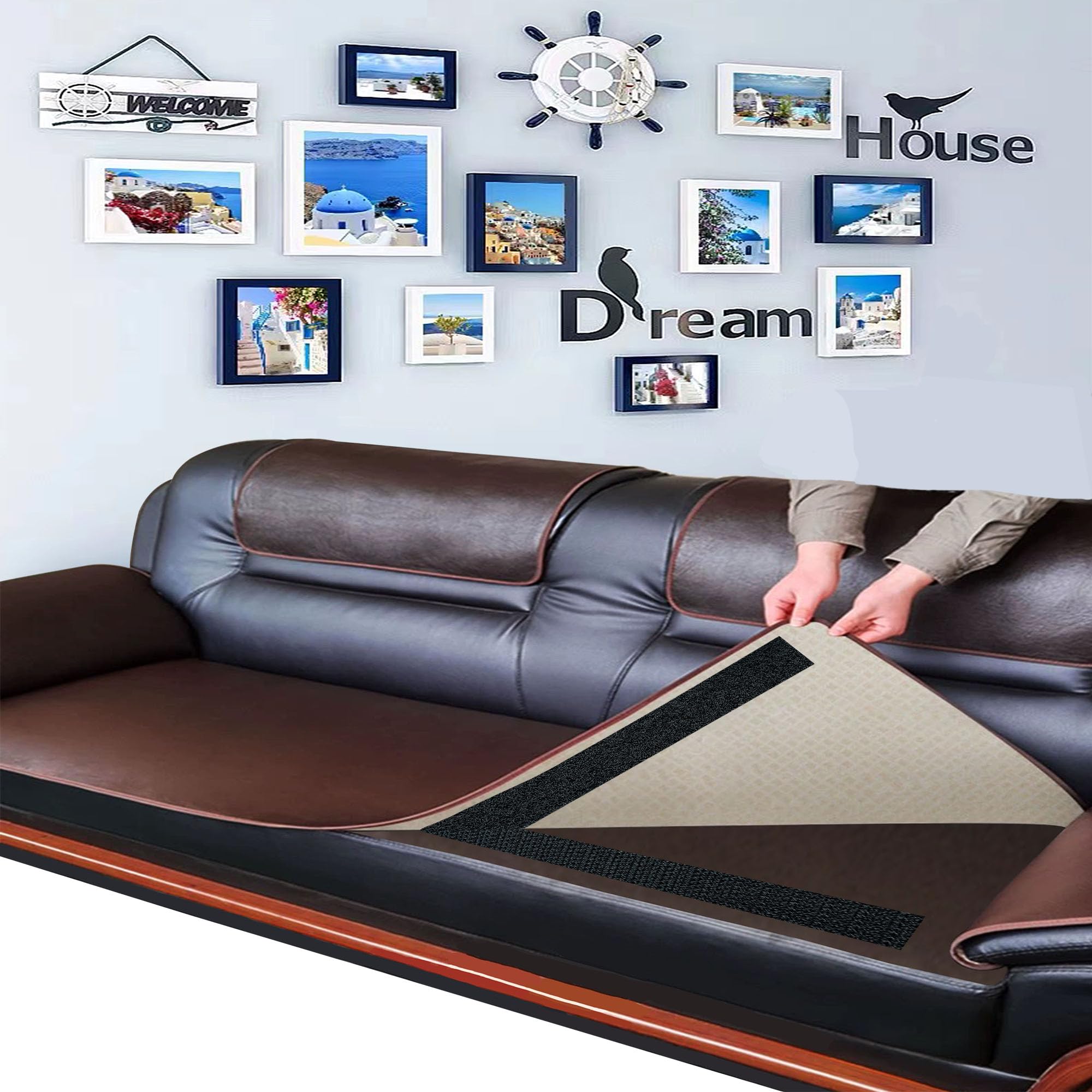 2 Inch x33 Feet Adhesive Hook and Loop Tape,Nylon Heavy Duty Tape Fasteners,Black Double Sided Self Adhesive Interlocking Tape Can Be Used to Fix Screen Window Sofa Cushions Carpet Wall Hanging