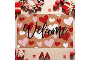 Jenaai Valentine's Day Coir Doormat Outdoor Romantic Valentines Welcome Door Mat 17" x 29" Valentine Floor Mat Non Slip Heavy Duty for Valentine Indoor Outdoor Entrance Door Porch Front Decor