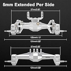 INJORA +5mm Diamond Portal Axles with Lay Down