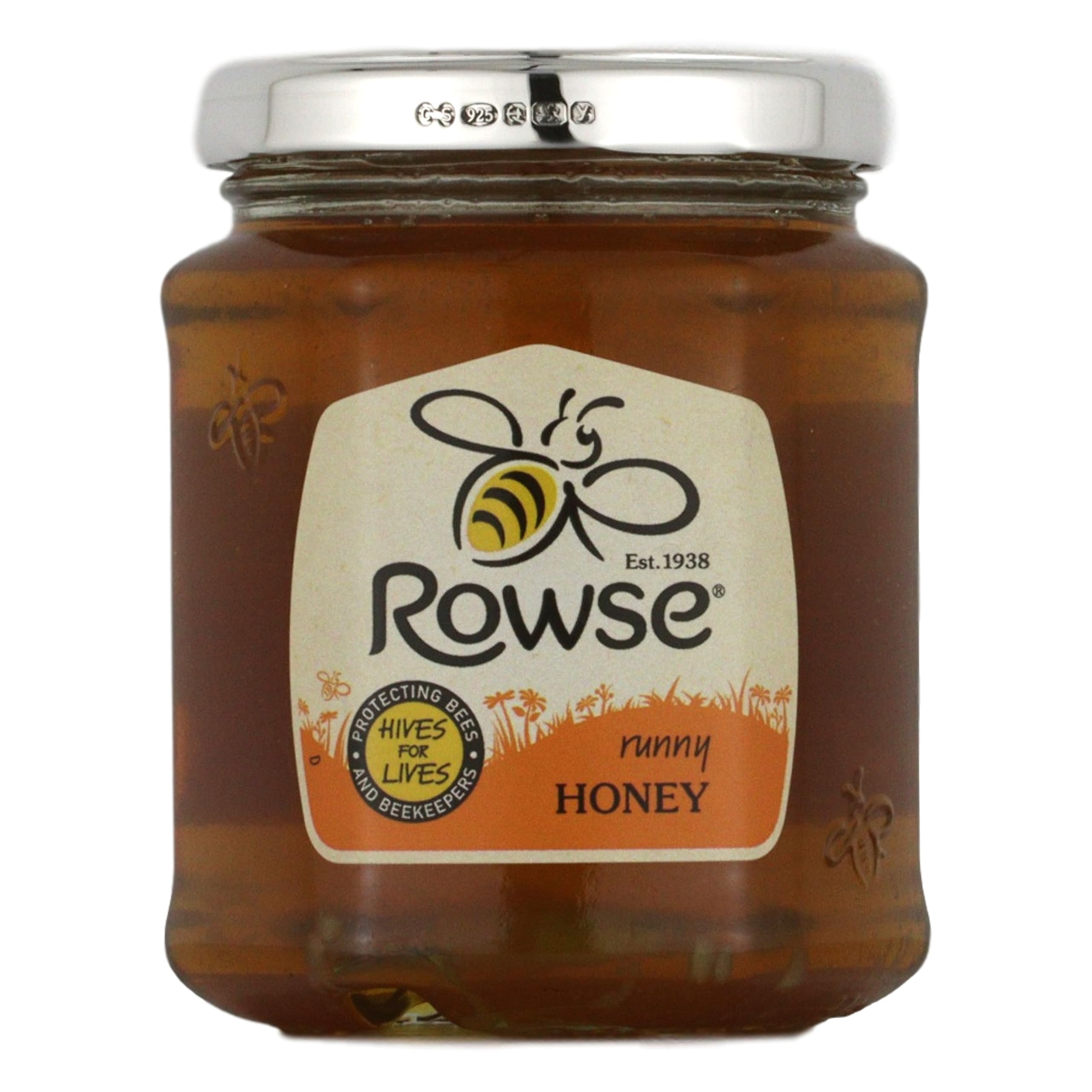 Cators Sterling Silver Rowse Honey Jar Lid (Fits 340g Jars) - Engravable, Fully Hallmarked .925 Silver Lid for Honey Jars, Comes in Premium Presentation Box