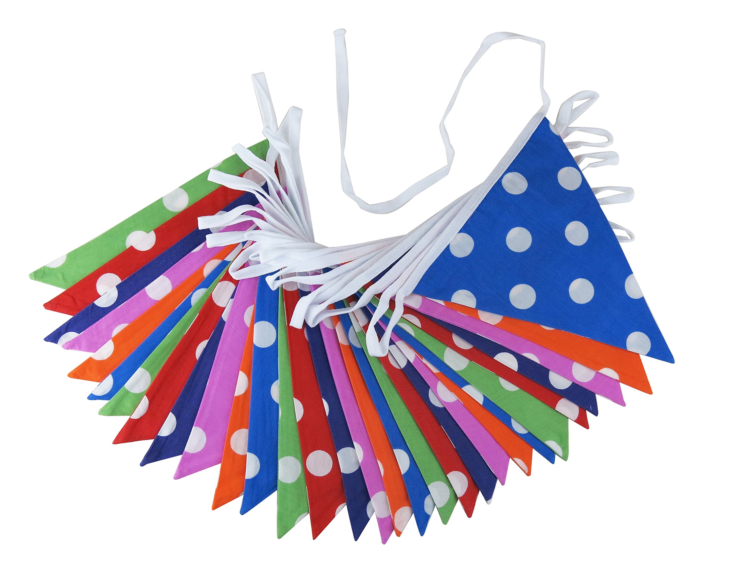 Flyingstart 10m Polka Dot Double Sided Bunting
