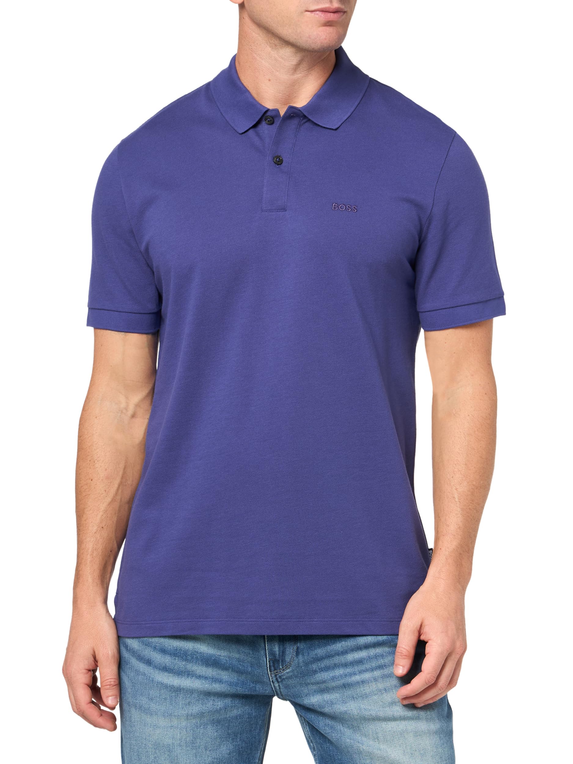 BOSS Pallas Short Sleeve Polo Shirt, Eggplant, S Image