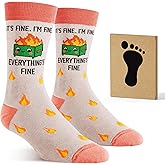 SOCKJAR Coworker Gifts for Women - Unique Dumpster Fire Socks, Perfect Office Gifts for Coworkers, Ideal for Friends, Fun and Warm Gift for Coworker, Excellent gift for Coworkers in any Season