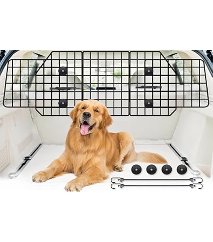 Pet Car Partition Dog Car Barrier With 2-Pack Car Door Protectors