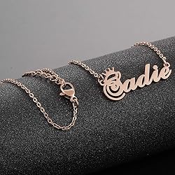 SKQIR Personalized Name Necklace Rose Gold