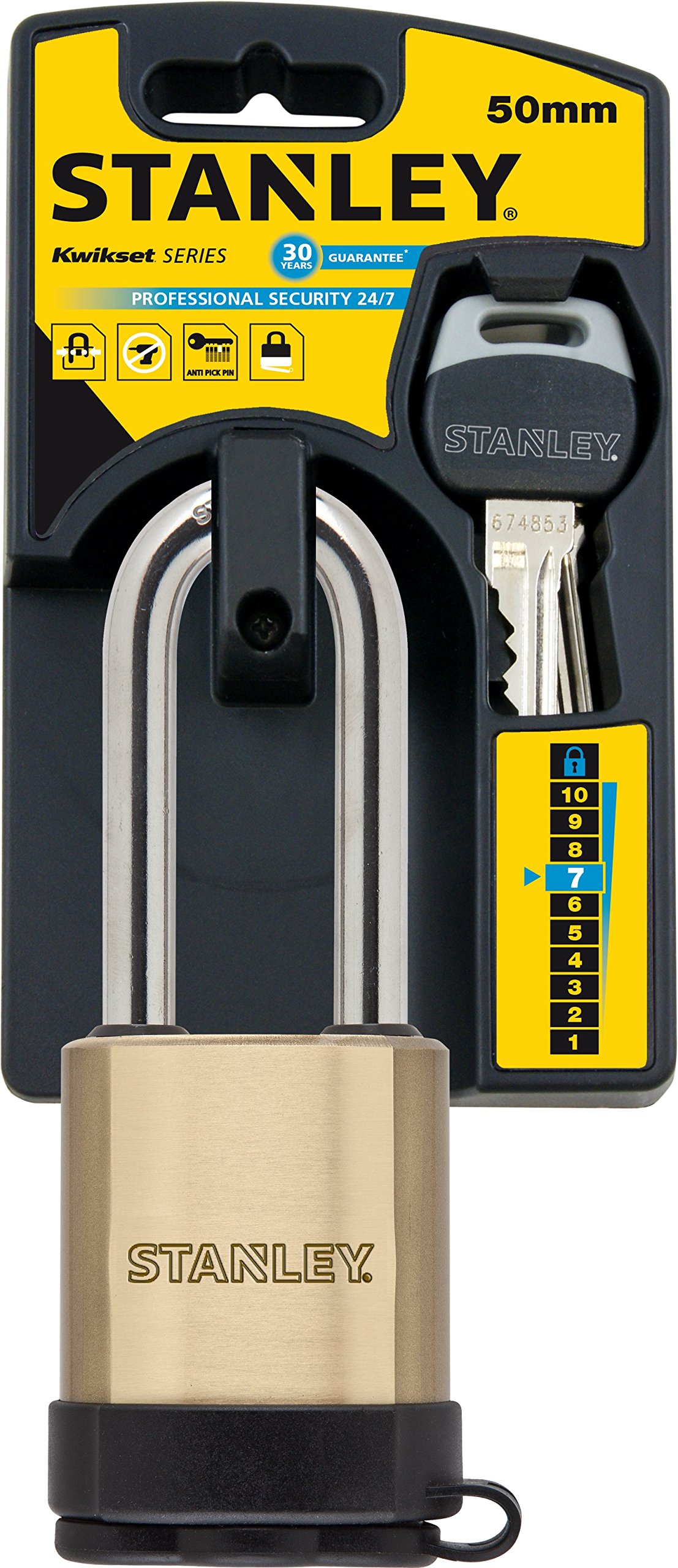Stanley 50 mm 2 Keys Solid Brass Padlock