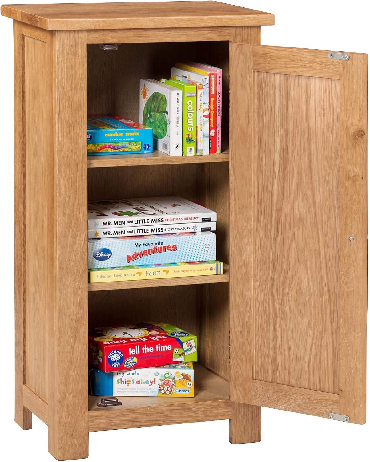 Hallowood Furniture Waverly Oak Small Cupboard, 1-Door Wooden Storage Cabinet with 2 Adjustable Shelves, Hallway Cupboard - Image 5