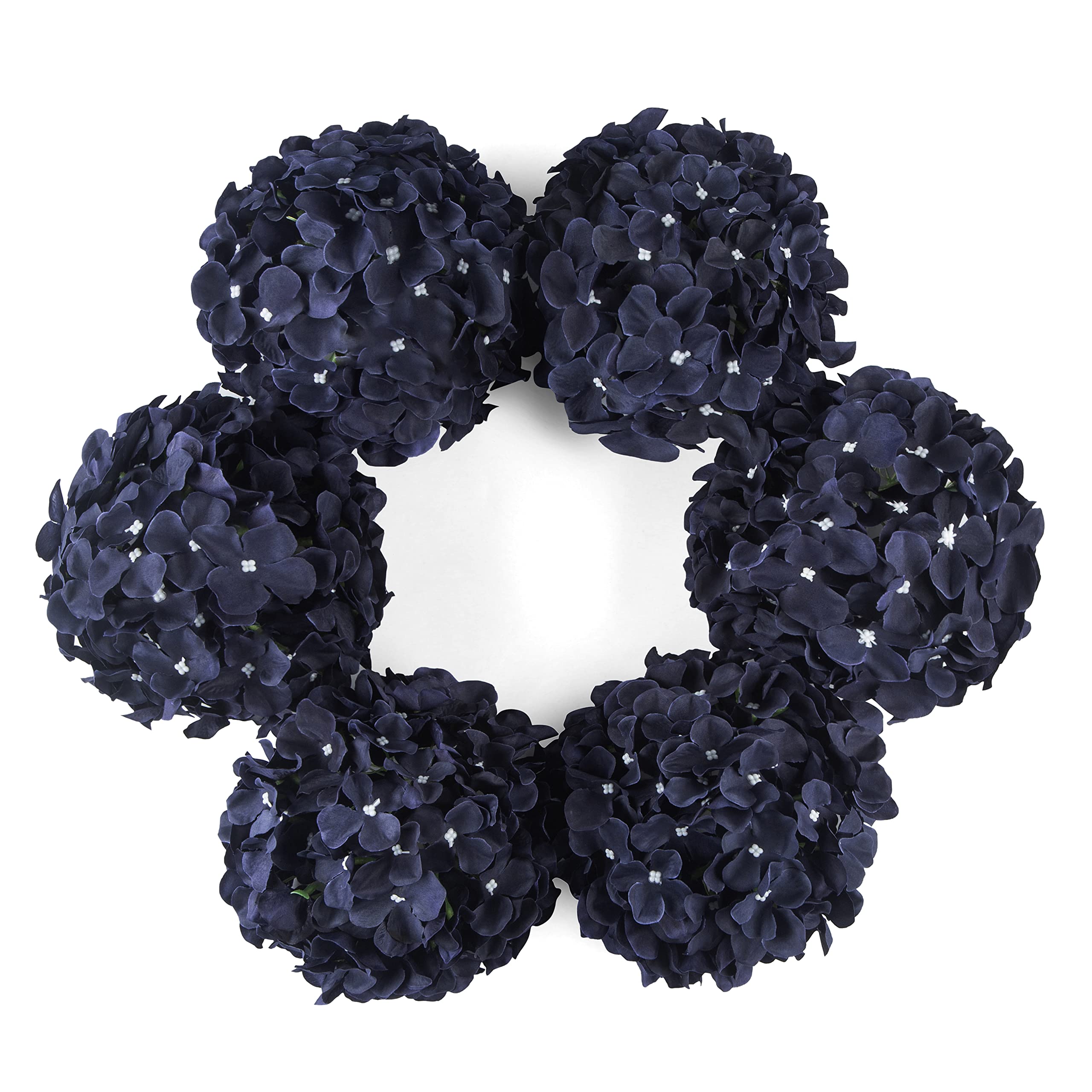 DuHouse Artificial Bigger Silk Hydrangea Flower Heads with Stem Realistic Fake Hydrangea Flower Bouquets for Wedding Home Party Garden Centerpiece Pack of 6(Navy Blue) — image 1