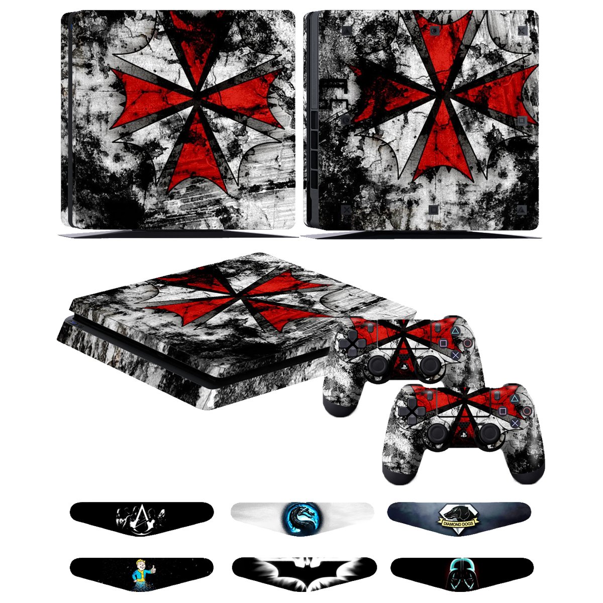 Ps4 Slim Skins Decals For Ps4 Controller Playstation 4 Slim Stickers Cover For Ps4 Slim Controller Sony Playstation Four Slim Accessories With Dualshock 4 Two Controllers Skin Resident Evil