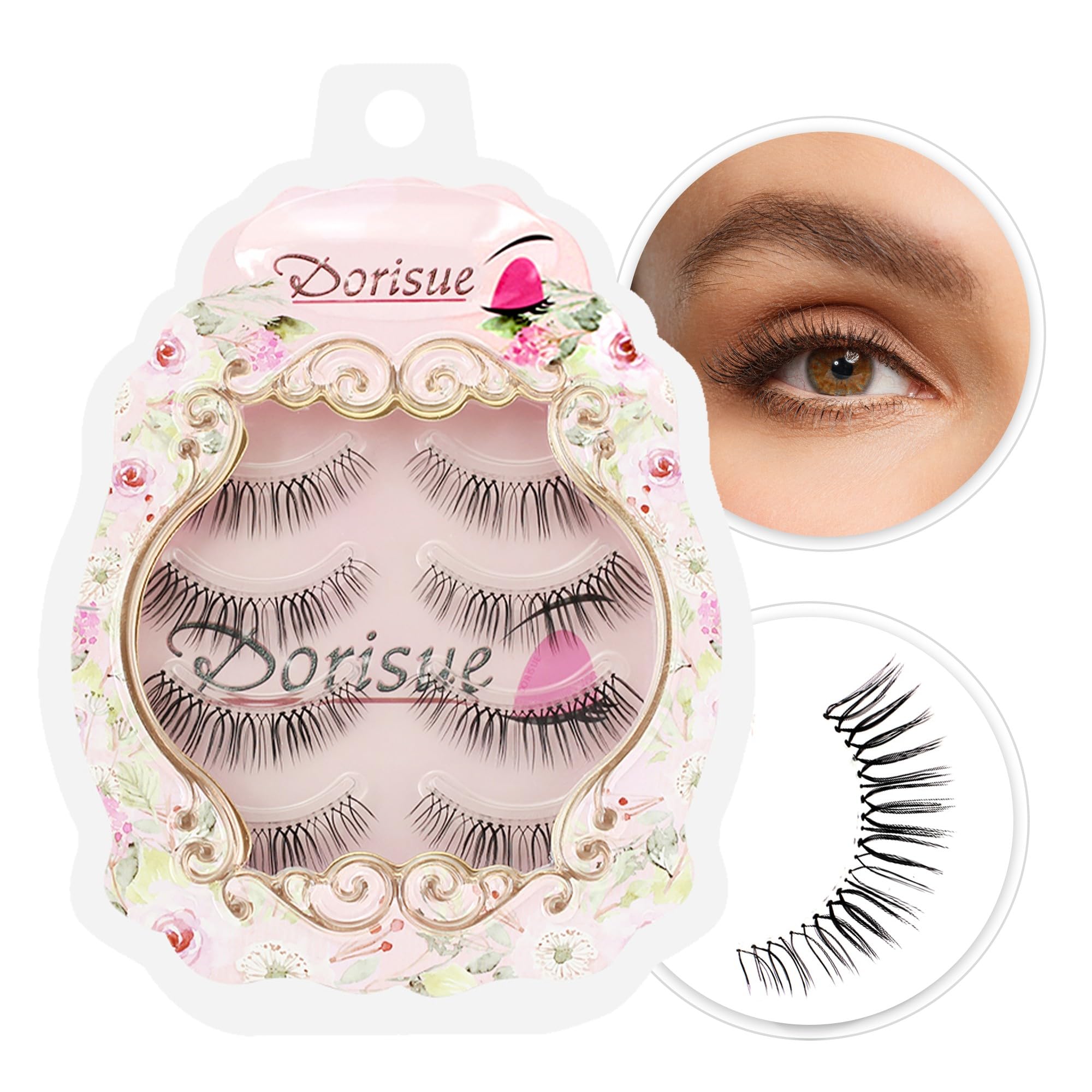 Photo 1 of **pack of 2**Dorisue Cat Eye False Lashes - Long Wispy Eyelashes for Dating Makeup, Outer Corner Dramatic Volume 5-12mm, 4 Pairs (E2)